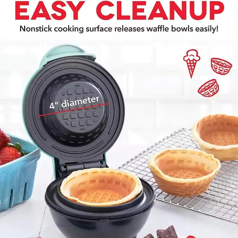 Mini Máquina para Waffles en Forma de Bowl